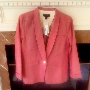 New J. Crew Soft-Red Single Lapel Blazer